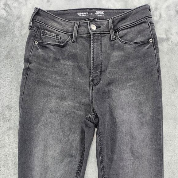 Old Navy Jeans Womens 10 Gray Extra High Rise Rockstar Super Skinny 360 Stretch - Picture 2 of 12